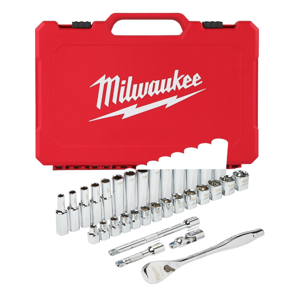 Milwaukee 3/8˝ Metric Ratchet &amp; Socket Set - 32 Piece