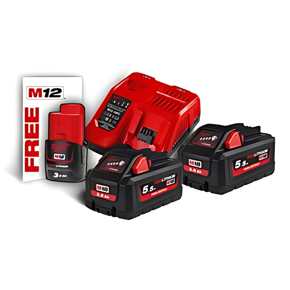 Energy Kit M18™ HIGH OUTPUT™ Consisting of 2 Batteries x 5.5 AH (18V) + 1 Battery x 3 AH (12V) Extra M18 HNRG-552 Milwaukee