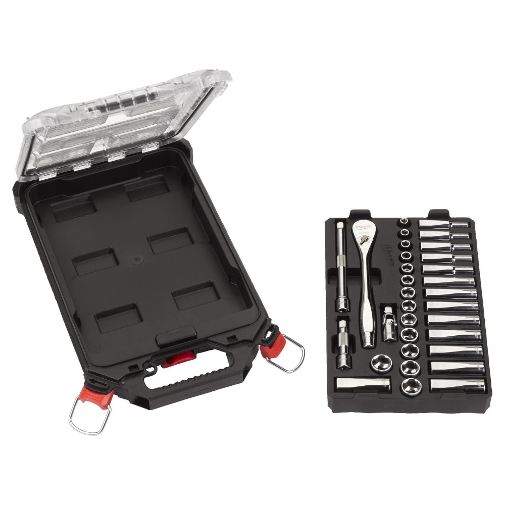 Milwaukee Packout™ Slim Compact Organizer 3/8˝ Ratchet &amp; Socket Set - 32 Piece