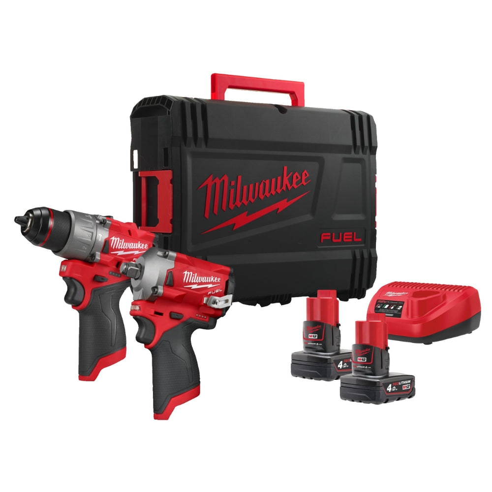 Kit M12 Fuel™ Trapano Con Percussione + Avvitatore Ad Impulsi 1/2" (12V) M12 FPP2H2-402X Milwaukee