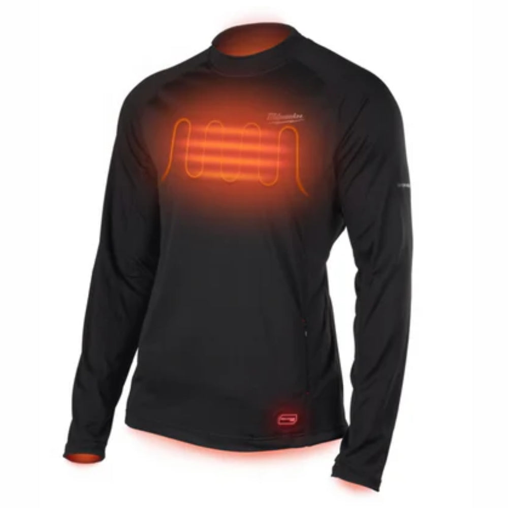 WORKSKIN™ USB Rechargeable Long Sleeve Thermal Shirt - BLACK Milwaukee 