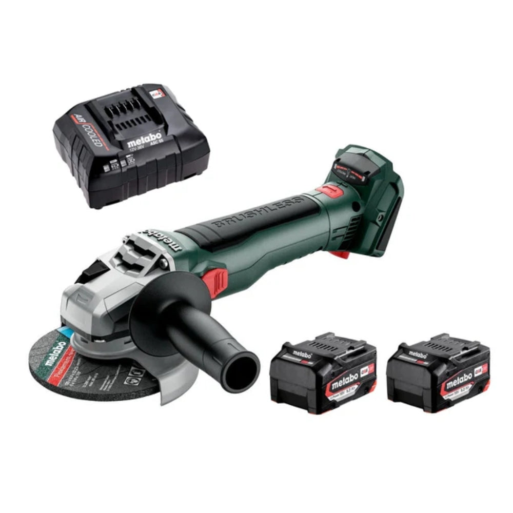 Cordless Angle Grinder W 18 LT BL 11-125 18V 1100W + 2 X 5.2Ah Batteries And Charger Metabo 613052870 