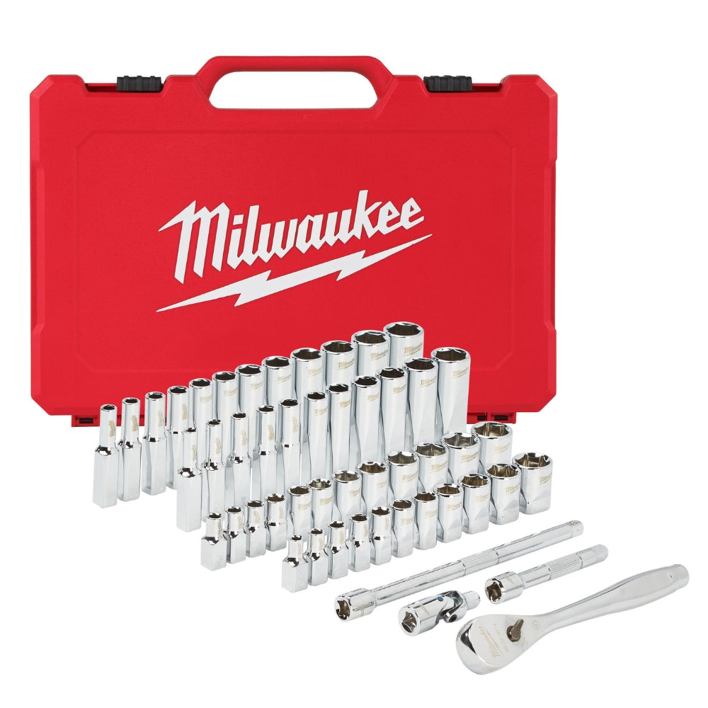 Milwaukee 50 Piece Metric &amp; Imperial 1/4˝ Ratchet &amp; Socket Set