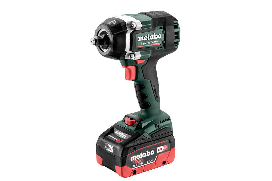 Impact Wrench SSW 18 LTX 800 BL + 2 Batteries 5.5Ah LiHD + Charger ASC 145 Metabo 602403660