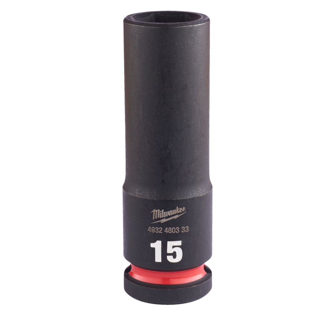 Chiave A Bussola A Macchina 15MM Da 1/2" Lunga - Shockwave™ Impact Duty Impact Sockets Milwaukee 4932480333