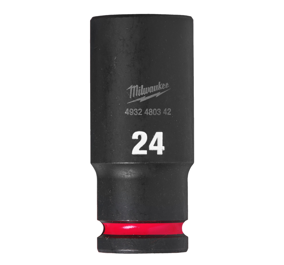 24MM 1/2" Long Impact Socket Wrench - Shockwave™ Impact Duty Impact Sockets Milwaukee 4932480342 