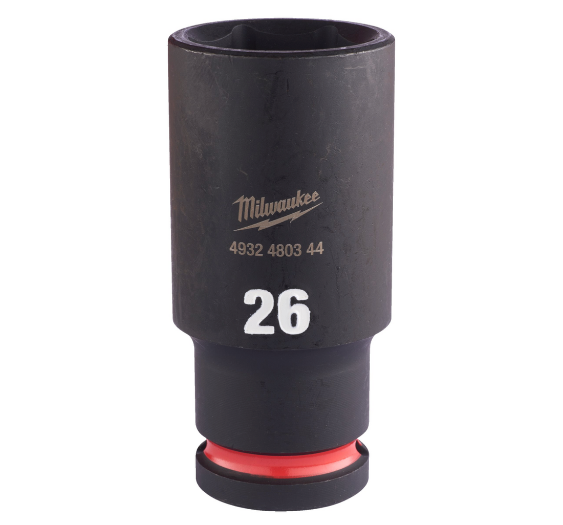 Chiave A Bussola A Macchina 26MM Da 1/2" Lunga - Shockwave™ Impact Duty Impact Sockets Milwaukee 4932480344