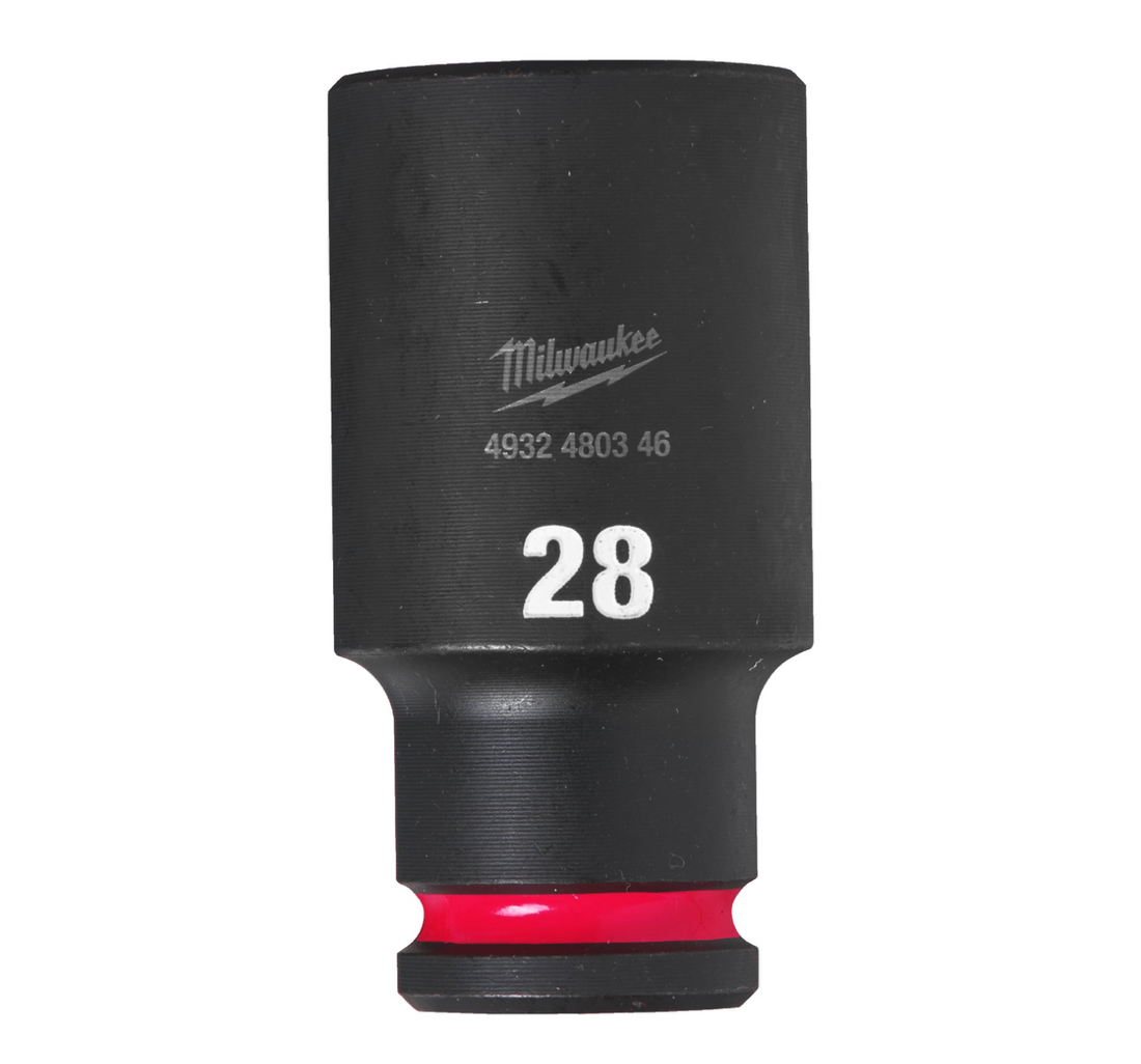 Chiave A Bussola A Macchina 28MM Da 1/2" Lunga - Shockwave™ Impact Duty Impact Sockets Milwaukee 4932480346