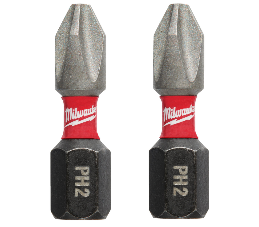 Inserto Per Avvitatori Ad Impulsi Bit Shockwave PH2 Lunghezza 25MM 2 PEZZI Milwaukee