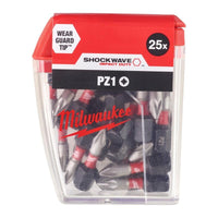 Set Inserti Per Avvitatori Ad Impulsi Bit Shockwave PZ1 Lunghezza 25MM 25 PEZZI Milwaukee