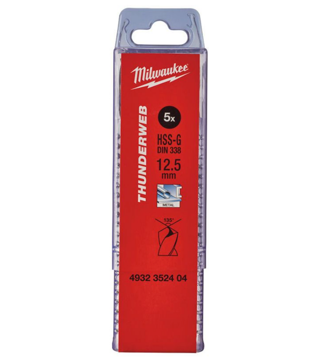 Punta Per Metallo HSS- G - DIN 338 THUNDERWEB 12.5X151MM 5 PEZZI Milwaukee 4932352404