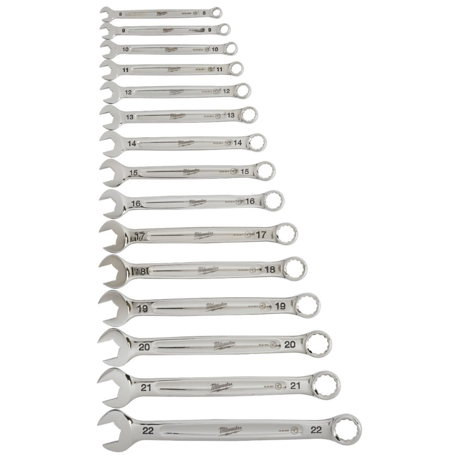 Milwaukee Maxbite Combination Wrench Metric Set - 15 Pieces 