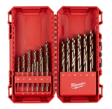 SET Cassetta Punte Per Metallo Forgiate In HSS-G COBALTO - DIN 338 - 19 PEZZI  Milwaukee