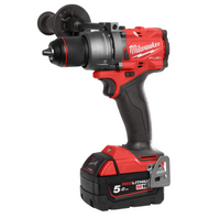 KIT M18 FPP4E-555T Milwaukee Consisting of: Percussion Drill PFD3 + Hammer Drill FHX + Grinder ONE-KEY™ ONEFSAG125XB + Impact Wrench ¼ ″ Hex FID3 In Packout Trolley