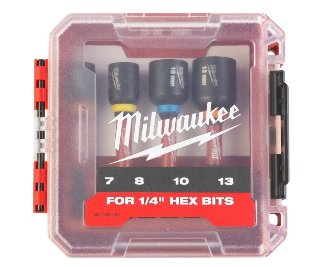 Milwaukee SHOCKWAVE™ 1/4" Hex Shank Magnetic Socket Set 4 Piece 