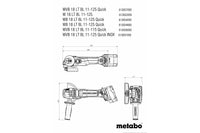 Smerigliatrice Angolare A Batteria W 18 LT BL 11-125 18V 1100W + 2 X Batterie 5,2Ah E Caricabatterie Metabo 613052870